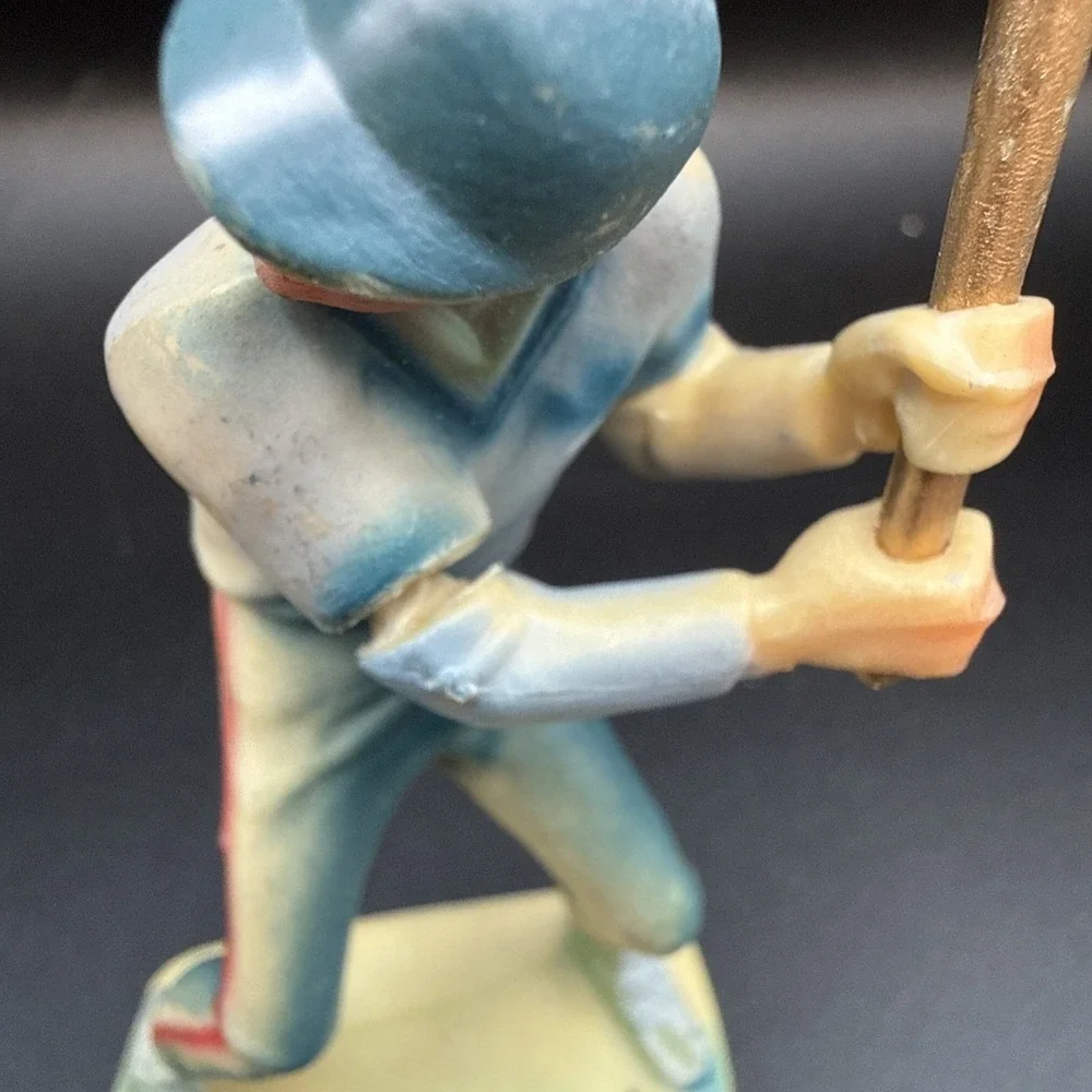 Vintage Baseball Player At Bat Cake Topper Figure‎ Made In Hong Kong 4.25